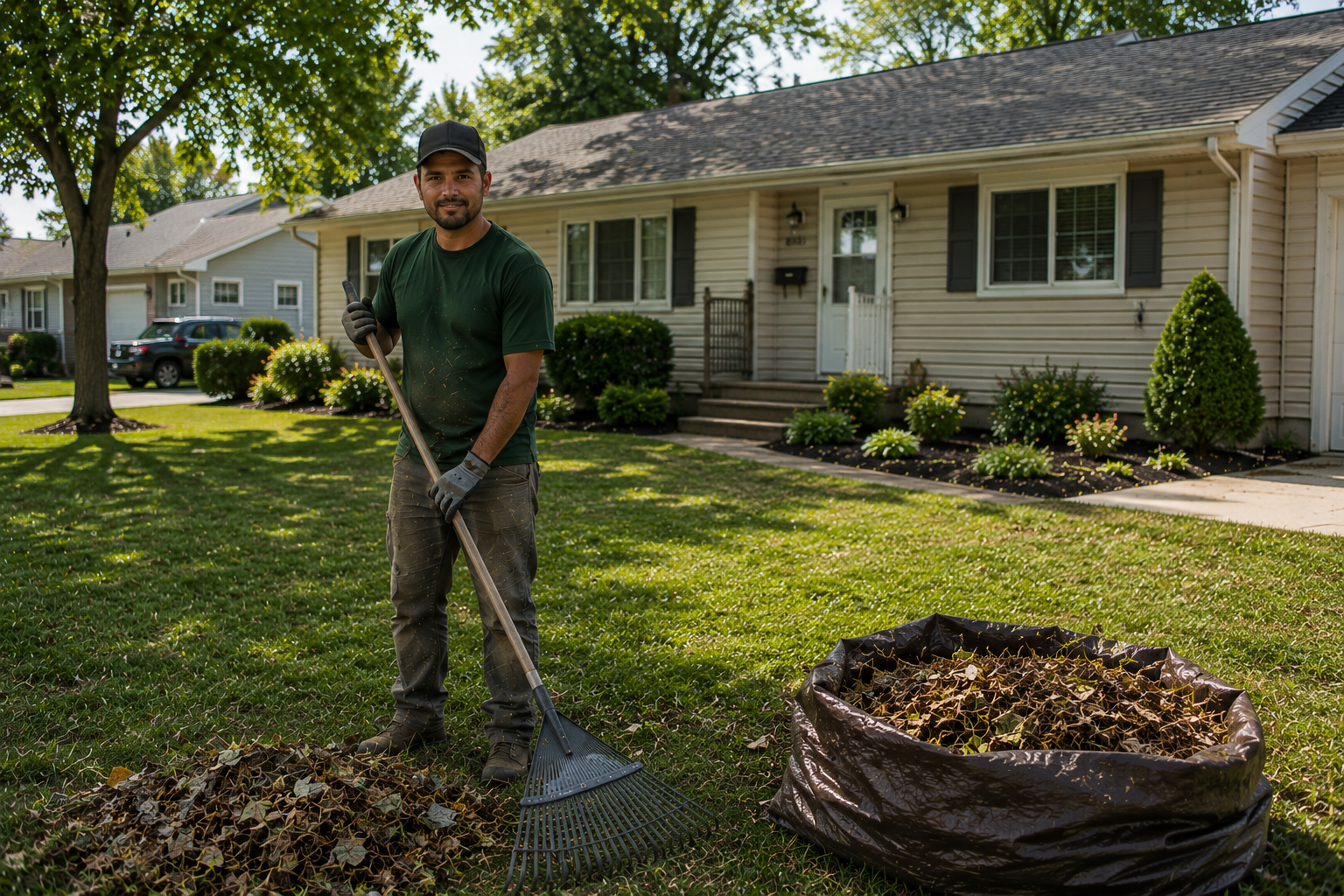 Professional yard cleanup service